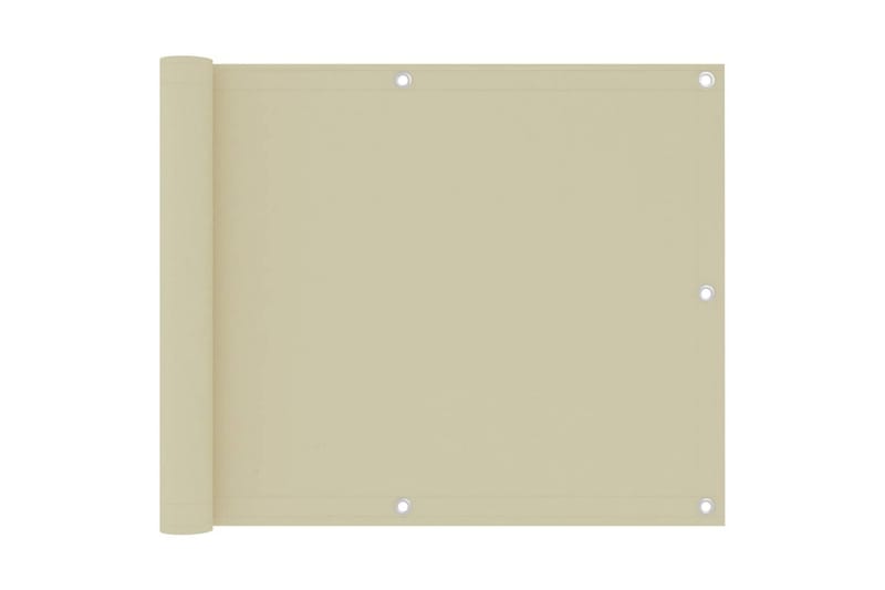 Balkongskjerm kremhvit 75x500 cm oxfordstoff - Krem - Hagemøbler - Balkong - Sikkerhet & vindbeskyttelse balkong - Balkongbeskyttelse