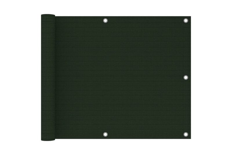 Balkongskjerm mørkegrønn 75x500 cm HDPE - Grønn - Hagemøbler - Balkong - Sikkerhet & vindbeskyttelse balkong - Balkongbeskyttelse