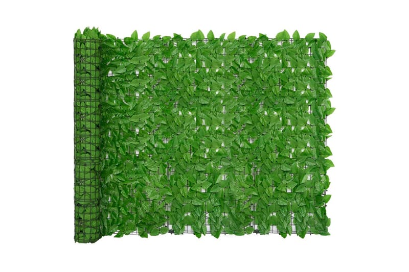 Balkongskjerm med grønne blader 300x150 cm - grønn - Hagemøbler - Balkong - Sikkerhet & vindbeskyttelse balkong - Balkongbeskyttelse