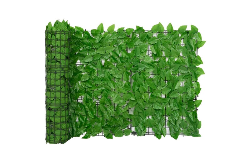 Balkongskjerm med grønne blader 500x75 cm - grønn - Balkongbeskyttelse