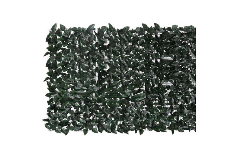 Balkongskjerm med mørkegrønne blader 300x100 cm - grønn - Balkongbeskyttelse