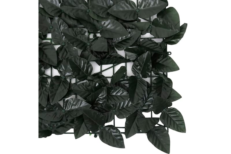 Balkongskjerm med mørkegrønne blader 400x100 cm - grønn - Balkongbeskyttelse