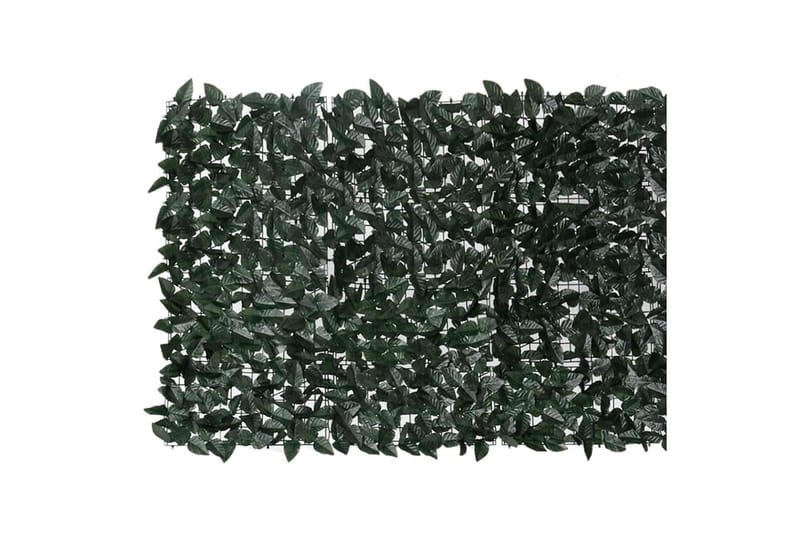 Balkongskjerm med mørkegrønne blader 400x100 cm - grønn - Hagemøbler - Balkong - Sikkerhet & vindbeskyttelse balkong - Balkongbeskyttelse