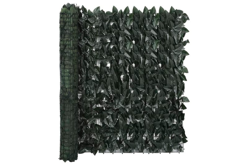Balkongskjerm med mørkegrønne blader 400x100 cm - grønn - Hagemøbler - Balkong - Sikkerhet & vindbeskyttelse balkong - Balkongbeskyttelse