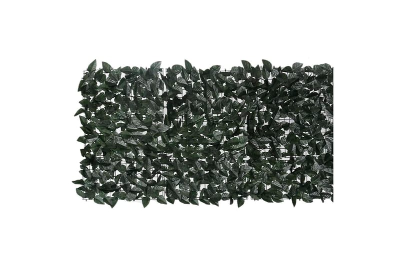 Balkongskjerm med mørkegrønne blader 600x75 cm - grønn - Balkongbeskyttelse