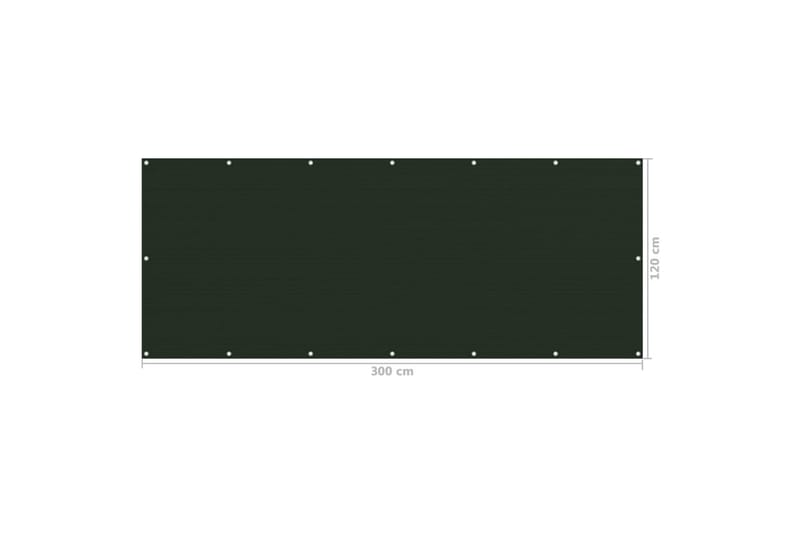 Balkongskjerm mörkegrönn 120x300 cm HDPE - grönn - Hagemøbler - Balkong - Sikkerhet & vindbeskyttelse balkong - Balkongbeskyttelse
