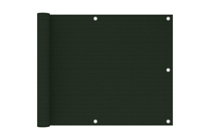 Balkongskjerm mörkegrönn 75x400 cm HDPE - grönn - Balkongbeskyttelse