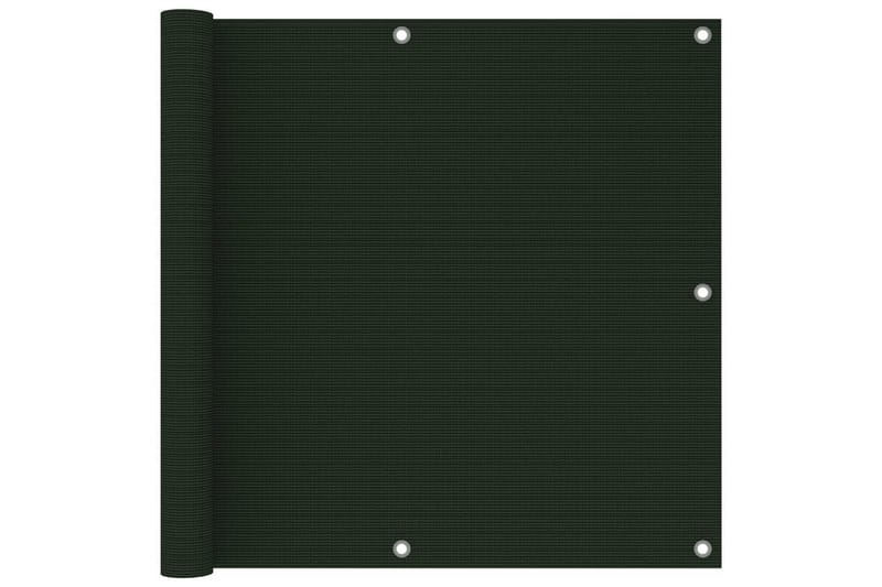 Balkongskjerm mörkegrönn 90x400 cm HDPE - grönn - Balkongbeskyttelse