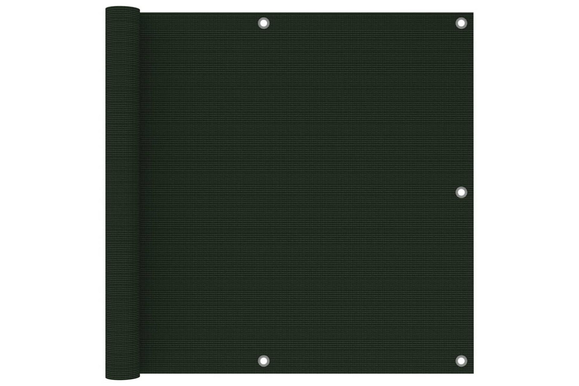 Balkongskjerm mörkegrönn 90x500 cm HDPE - grönn - Hagemøbler - Balkong - Sikkerhet & vindbeskyttelse balkong - Balkongbeskyttelse