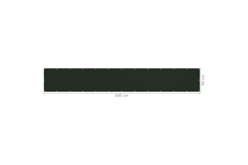 Balkongskjerm mörkegrönn 90x600 cm HDPE - grönn - Hagemøbler - Balkong - Sikkerhet & vindbeskyttelse balkong - Balkongbeskyttelse
