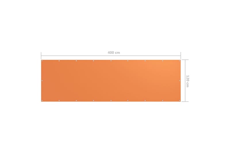 Balkongskjerm oransje 120x400 cm oxfordstoff - Oransj - Hagemøbler - Balkong - Sikkerhet & vindbeskyttelse balkong - Balkongbeskyttelse