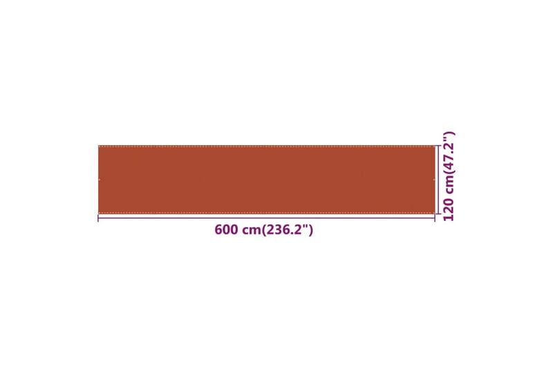 Balkongskjerm oransje 120x600 cm HDPE - Oransj - Hagemøbler - Balkong - Sikkerhet & vindbeskyttelse balkong - Balkongbeskyttelse