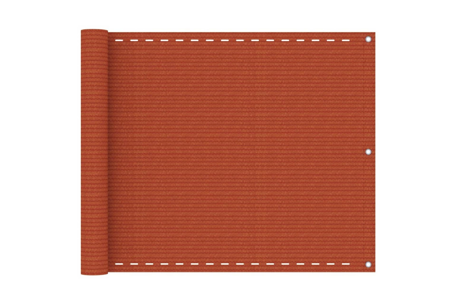 Balkongskjerm oransje 75x400 cm HDPE - Oransj - Hagemøbler - Balkong - Sikkerhet & vindbeskyttelse balkong - Balkongbeskyttelse