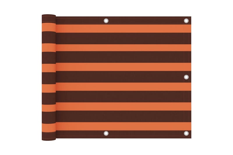 Balkongskjerm oransje og brun 75x400 cm oxfordstoff - Flerfarget - Balkongbeskyttelse