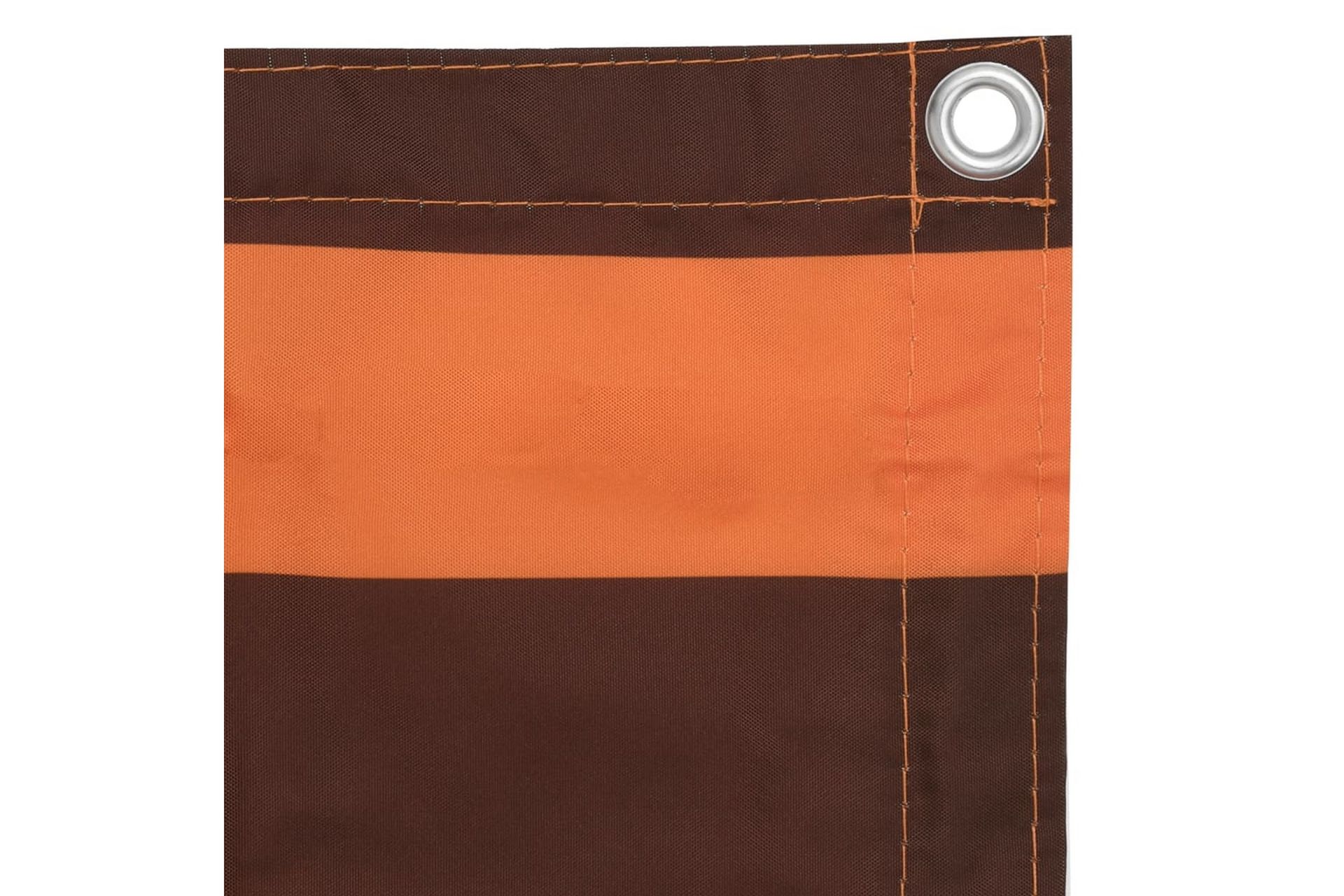 Balkongskjerm oransje og brun 75x400 cm oxfordstoff - Flerfarget - Hagemøbler - Balkong - Sikkerhet & vindbeskyttelse balkong - Balkongbeskyttelse
