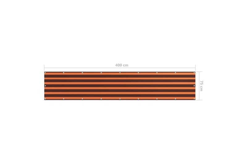 Balkongskjerm oransje og brun 75x400 cm oxfordstoff - Flerfarget - Hagemøbler - Balkong - Sikkerhet & vindbeskyttelse balkong - Balkongbeskyttelse
