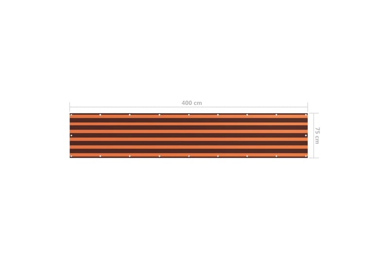 Balkongskjerm oransje og brun 75x400 cm oxfordstoff - Flerfarget - Balkongbeskyttelse