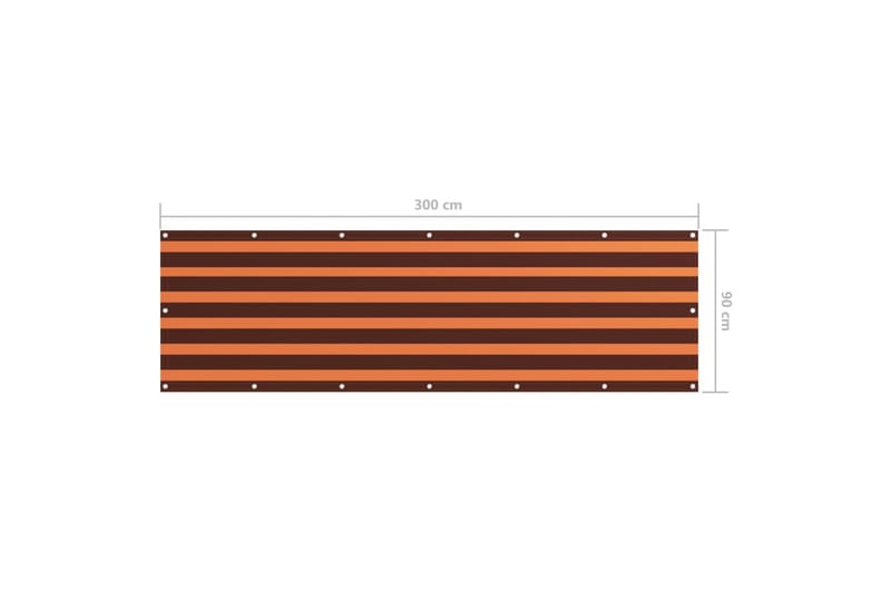 Balkongskjerm oransje og brun 90x300 cm oxfordstoff - Flerfarget - Hagemøbler - Balkong - Sikkerhet & vindbeskyttelse balkong - Balkongbeskyttelse