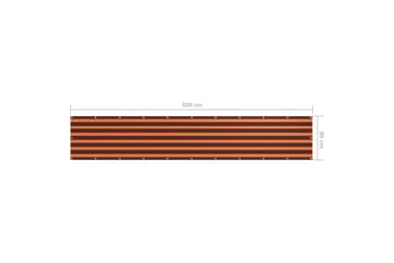 Balkongskjerm oransje og brun 90x500 cm oxfordstoff - Flerfarget - Hagemøbler - Balkong - Sikkerhet & vindbeskyttelse balkong - Balkongbeskyttelse