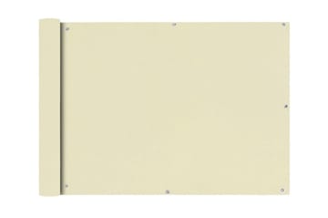 Balkongskjerm Oxfordstoff 75x400 cm Kremhvit - Hagemøbler - Balkong - Sikkerhet & vindbeskyttelse balkong - Balkongbeskyttelse
