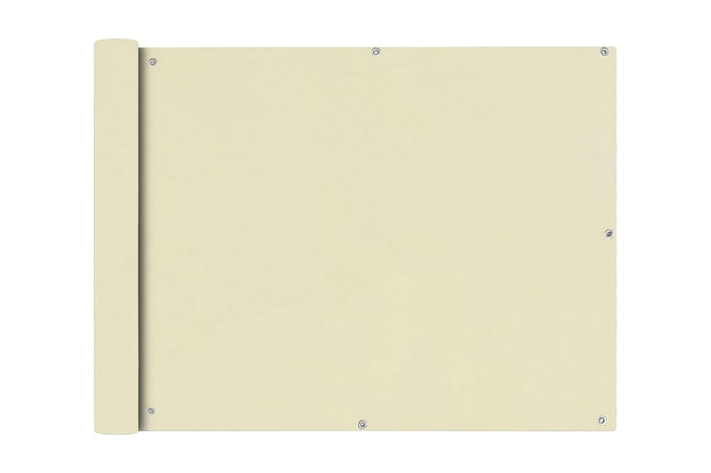 Balkongskjerm Oxfordstoff 90x600 cm Kremhvit - Balkongbeskyttelse