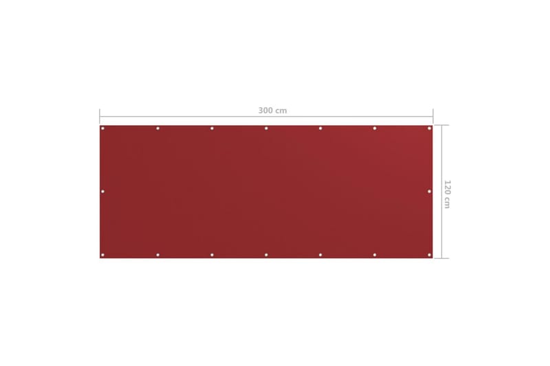 Balkongskjerm rød 120x300 cm oxfordstoff - Rød - Hagemøbler - Balkong - Sikkerhet & vindbeskyttelse balkong - Balkongbeskyttelse