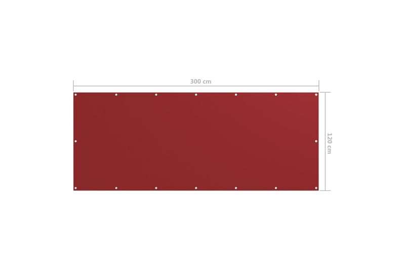Balkongskjerm rød 120x300 cm oxfordstoff - Rød - Balkongbeskyttelse