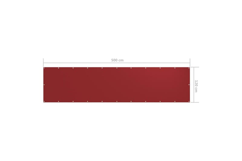 Balkongskjerm rød 120x500 cm oxfordstoff - Rød - Hagemøbler - Balkong - Sikkerhet & vindbeskyttelse balkong - Balkongbeskyttelse