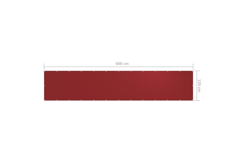 Balkongskjerm rød 120x600 cm oxfordstoff - Rød - Hagemøbler - Balkong - Sikkerhet & vindbeskyttelse balkong - Balkongbeskyttelse