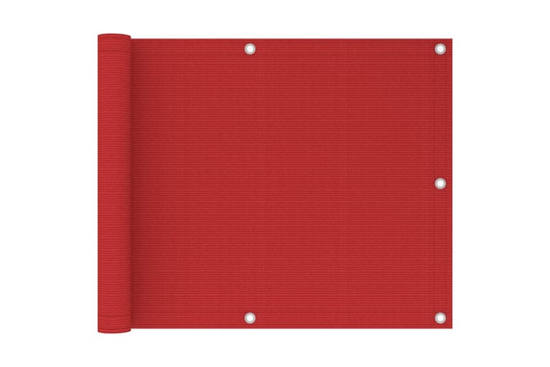 Balkongskjerm rød 75x300 cm HDPE - Rød - Hagemøbler - Balkong - Sikkerhet & vindbeskyttelse balkong - Balkongbeskyttelse