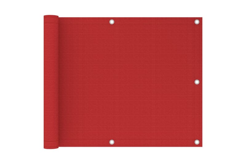 Balkongskjerm rød 75x300 cm HDPE - Rød - Balkongbeskyttelse