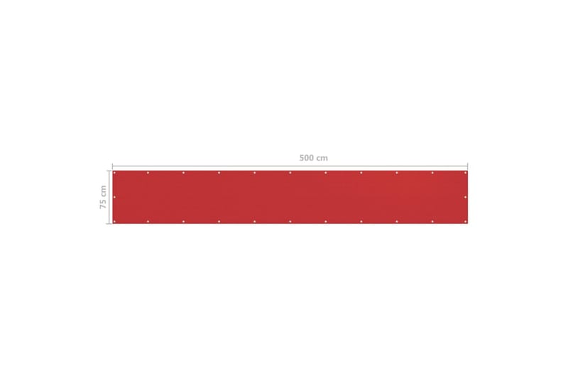 Balkongskjerm rød 75x500 cm HDPE - Rød - Hagemøbler - Balkong - Sikkerhet & vindbeskyttelse balkong - Balkongbeskyttelse