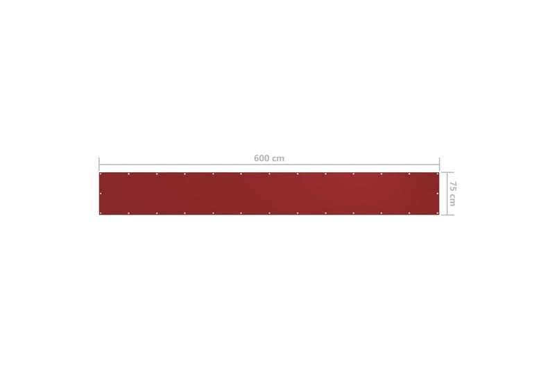 Balkongskjerm rød 75x600 cm oxfordstoff - Rød - Hagemøbler - Balkong - Sikkerhet & vindbeskyttelse balkong - Balkongbeskyttelse