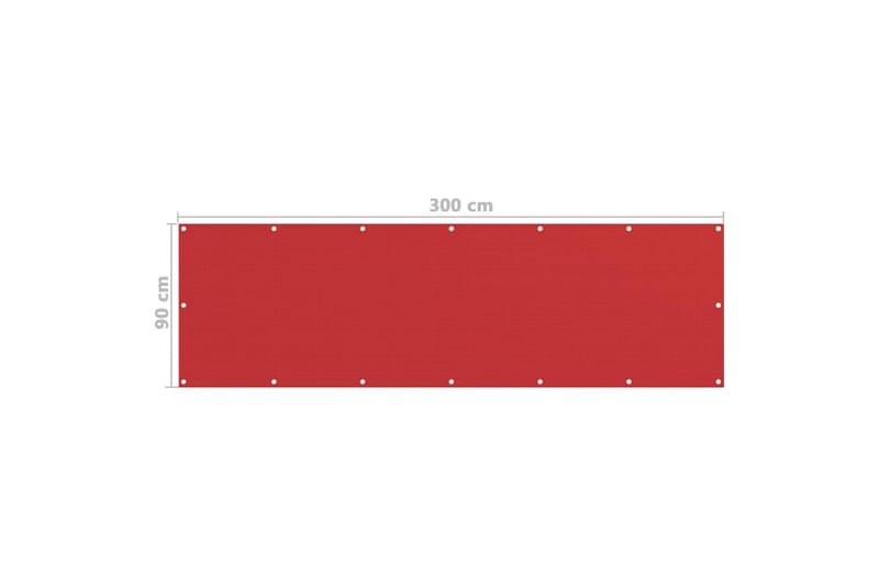 Balkongskjerm rød 90x300 cm HDPE - Rød - Balkongbeskyttelse