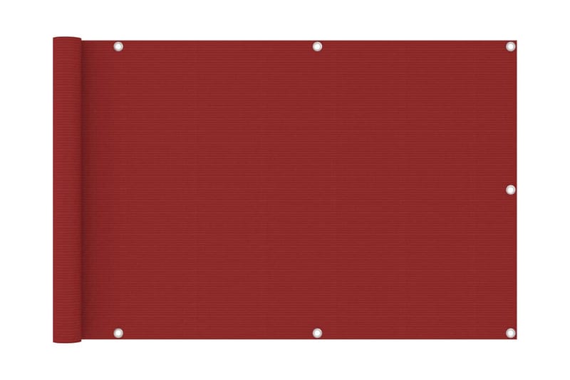 Balkongskjerm rød 90x400 cm HDPE - Rød - Hagemøbler - Balkong - Sikkerhet & vindbeskyttelse balkong - Balkongbeskyttelse