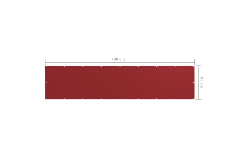 Balkongskjerm rød 90x400 cm oxfordstoff - Rød - Hagemøbler - Balkong - Sikkerhet & vindbeskyttelse balkong - Balkongbeskyttelse