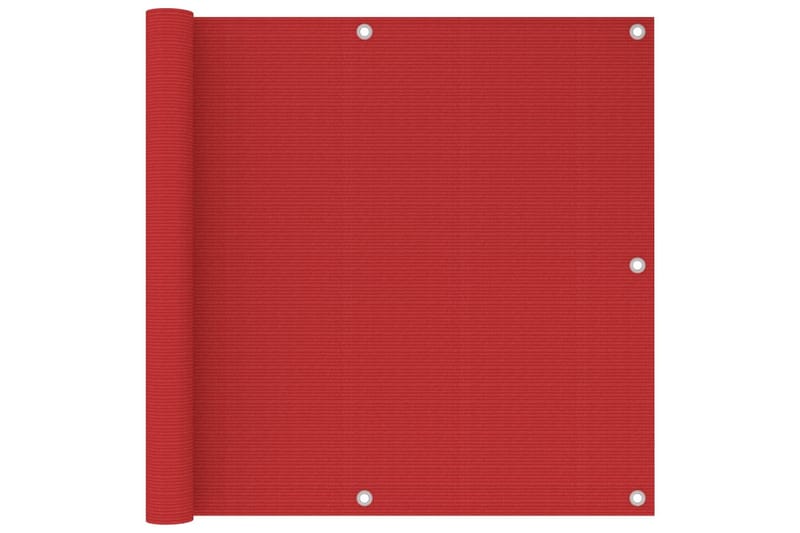 Balkongskjerm rød 90x500 cm HDPE - Rød - Hagemøbler - Balkong - Sikkerhet & vindbeskyttelse balkong - Balkongbeskyttelse