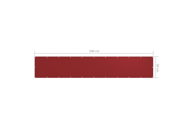 Balkongskjerm rød 90x500 cm oxfordstoff - Rød - Balkongbeskyttelse