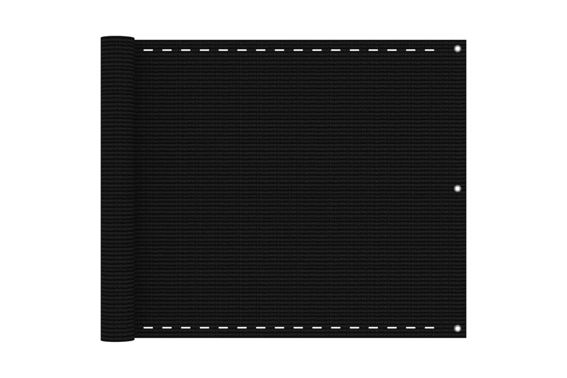 Balkongskjerm svart 75x400 cm HDPE - Svart - Hagemøbler - Balkong - Sikkerhet & vindbeskyttelse balkong - Balkongbeskyttelse