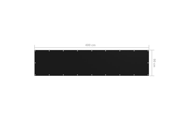 Balkongskjerm svart 90x400 cm oxfordstoff - Svart - Balkongbeskyttelse