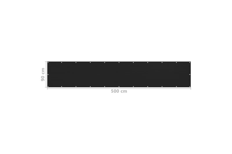 Balkongskjerm svart 90x500 cm HDPE - Svart - Balkongbeskyttelse