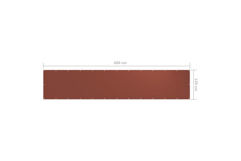 Balkongskjerm terrakotta 120x600 cm oxfordstoff - Hagemøbler - Balkong - Sikkerhet & vindbeskyttelse balkong - Balkongbeskyttelse