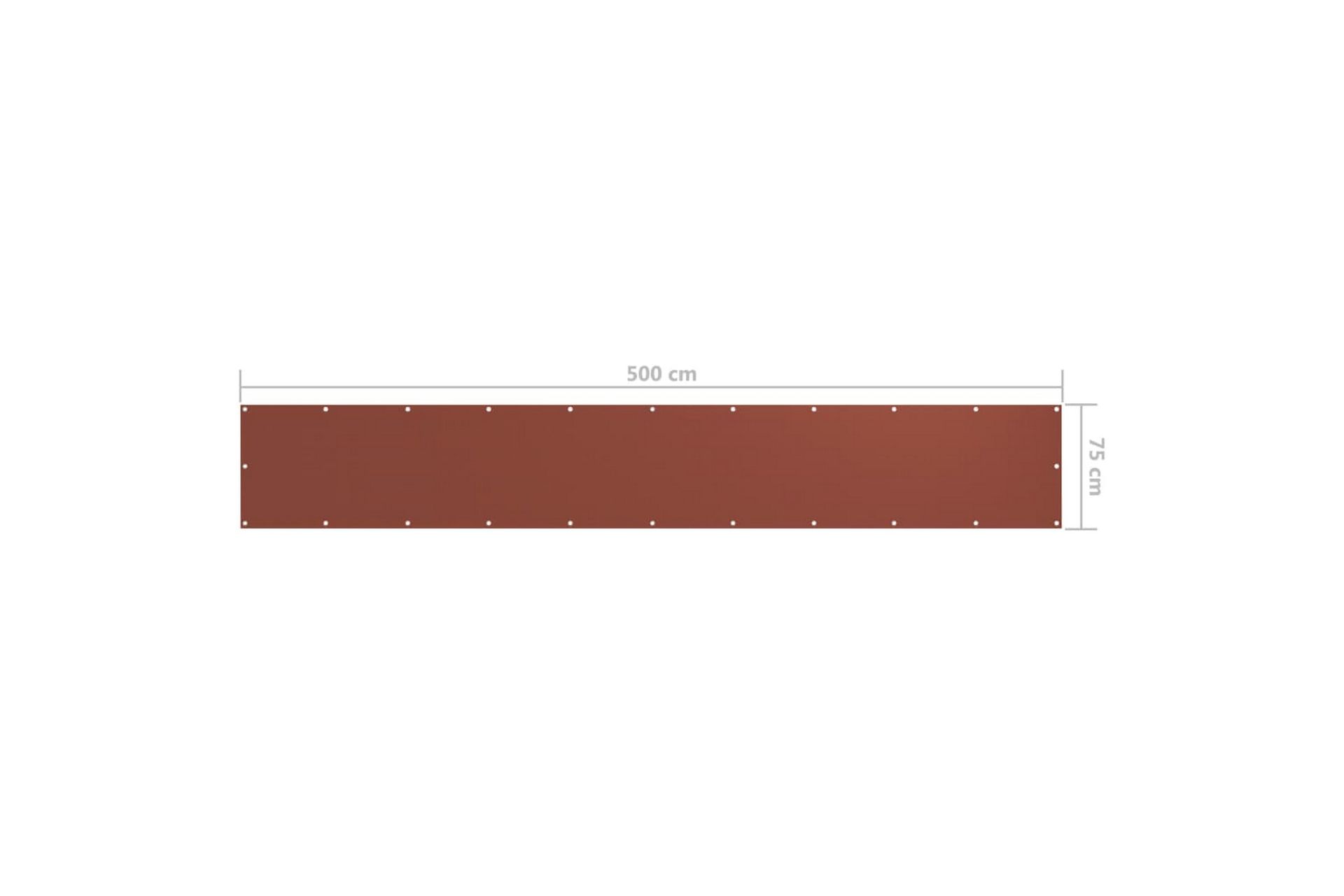 Balkongskjerm terrakotta 75x500 cm oxfordstoff - Hagemøbler - Balkong - Sikkerhet & vindbeskyttelse balkong - Balkongbeskyttelse