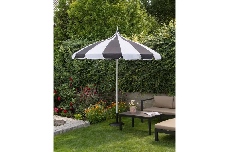 Balkongparasoll Beliani Minoa Beige Black||White - Hagemøbler - Solbeskyttelse - Parasoller - Balkongparasoll