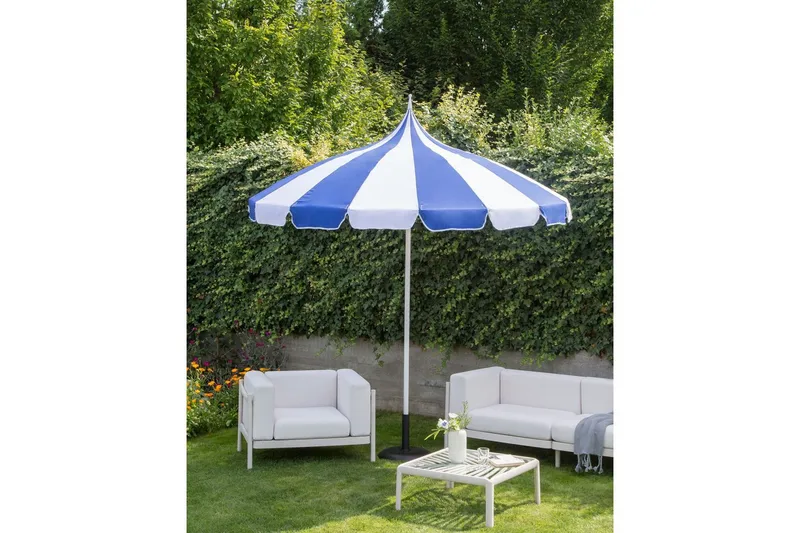 Balkongparasoll Beliani Minoa Beige blue||White - Hagemøbler - Solbeskyttelse - Parasoller - Balkongparasoll