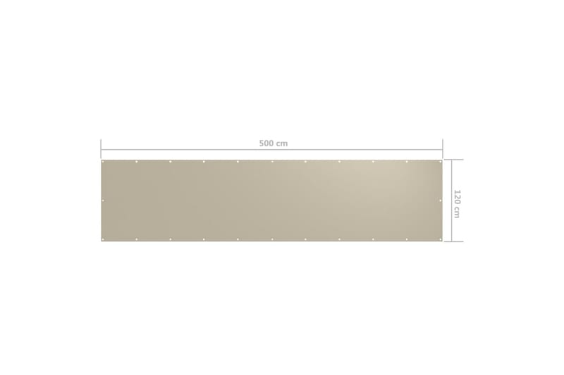 Balkongskjerm beige 120x500 cm oxfordstoff - Beige - Balkongbeskyttelse