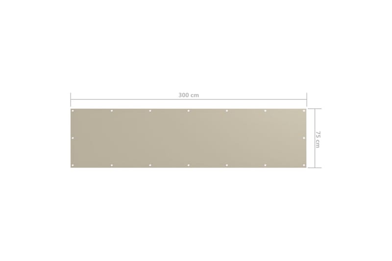 Balkongskjerm beige 75x300 cm oxfordstoff - Beige - Balkongbeskyttelse