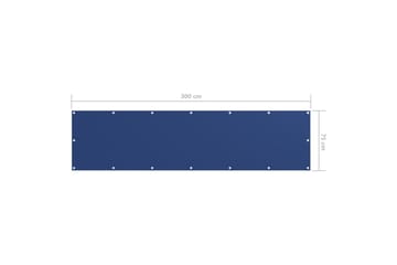 Balkongskjerm blå 75x300 cm oxfordstoff - Blå - Hagemøbler - Balkong - Sikkerhet & vindbeskyttelse balkong - Balkongbeskyttelse