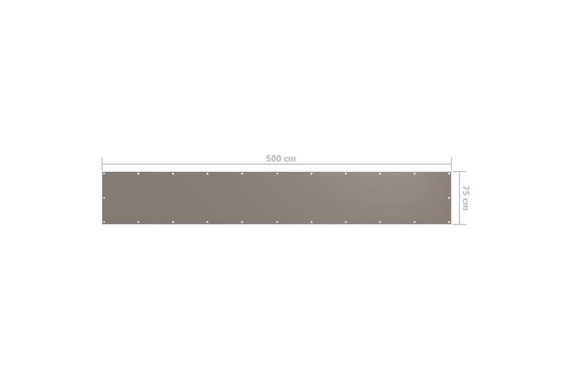 Balkongskjerm gråbrun 75x500 cm oxfordstoff - Taupe - Balkongbeskyttelse