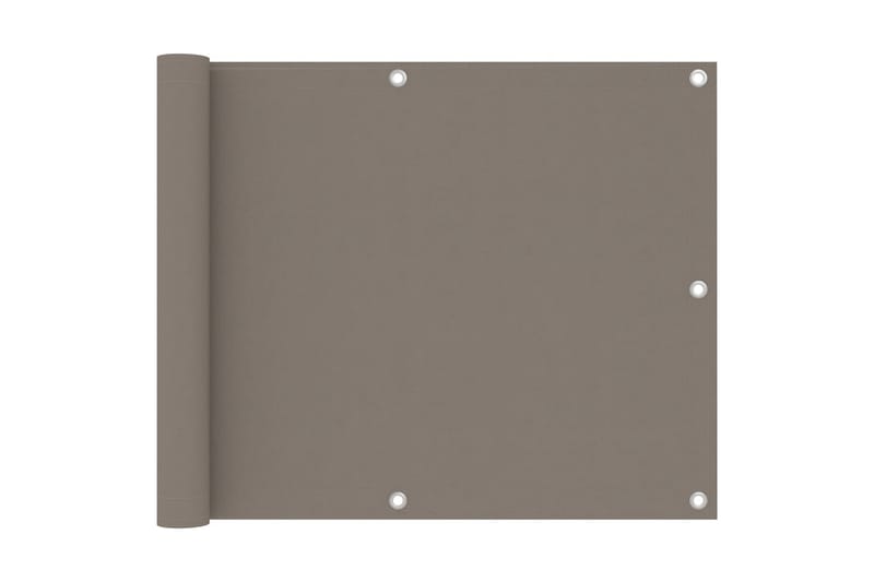 Balkongskjerm gråbrun 75x600 cm oxfordstoff - Taupe - Hagemøbler - Balkong - Sikkerhet & vindbeskyttelse balkong - Balkongbeskyttelse